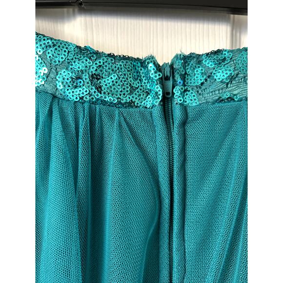 City Triangles Maxi Skirt Junior Teen 9 Teal Sequin Tiered Prom Formal Party NEW - Picture 4 of 12